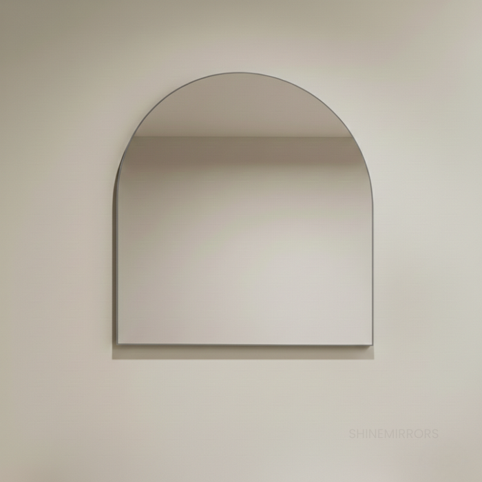 Malvin Arched Brushed Nickel Framed Wall Mirror