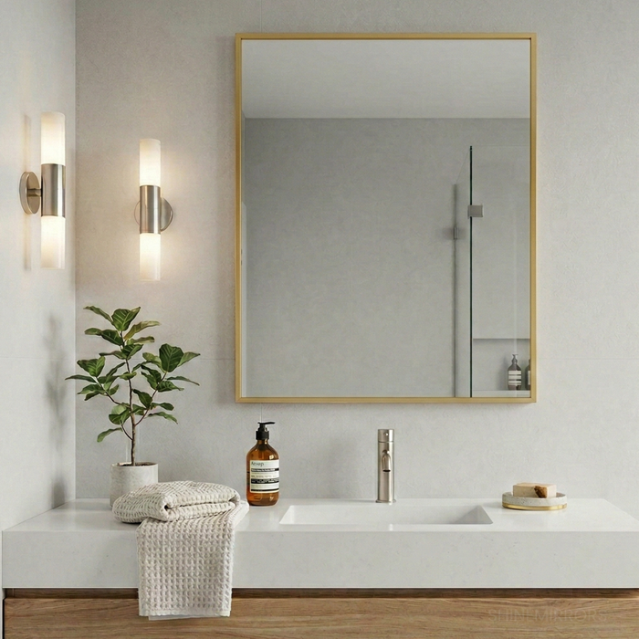 Margaux Rectangle Gold Framed Mirror