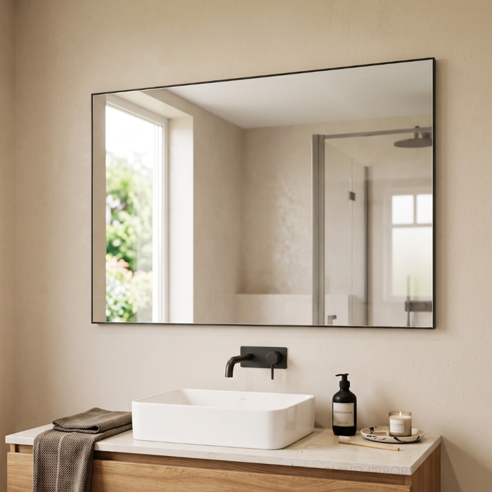 Marloe Framed Rectangle Wall Mirror Black