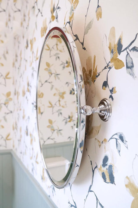 Matilda Chrome Silver Oval Pivot Wall Mirror