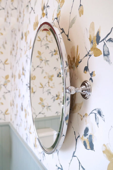 Matilda Chrome Silver Oval Pivot Wall Mirror