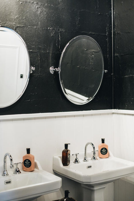 Matilda Chrome Silver Oval Pivot Wall Mirror