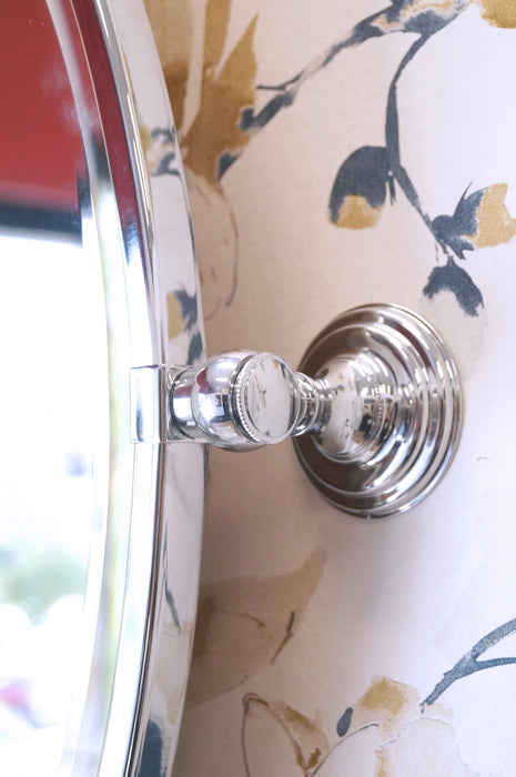 Matilda Chrome Silver Oval Pivot Wall Mirror