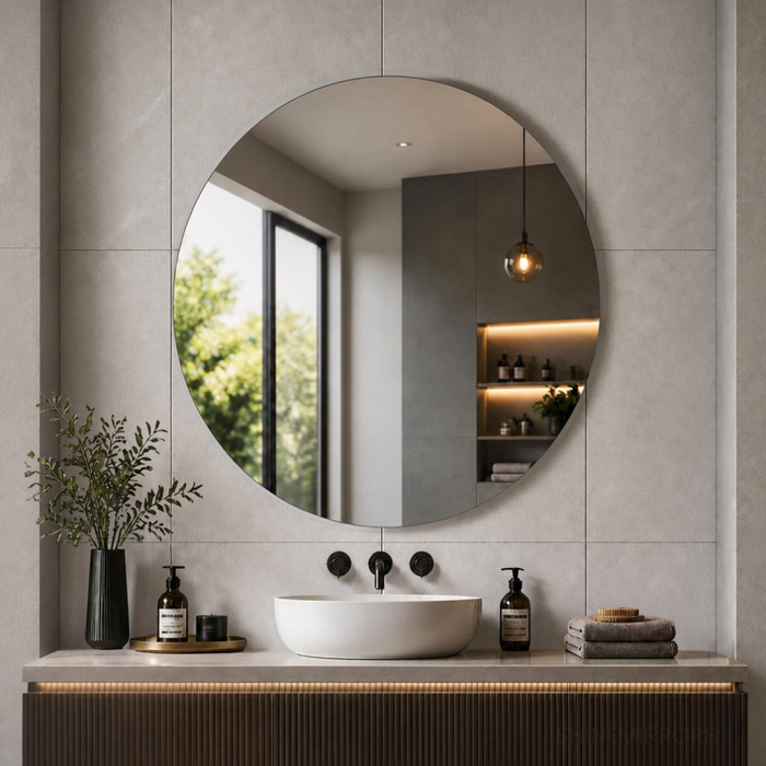 Merich Frameless Round Wall Mirror