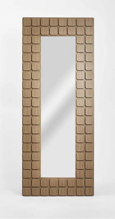Peachy Walnut Floor Mirror