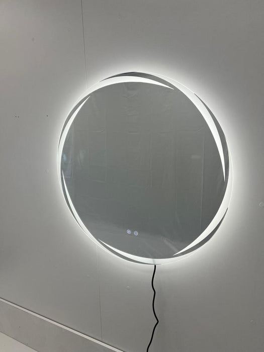 Trisha Frameless Round Whirlwind Frontlit LED Bathroom Mirror