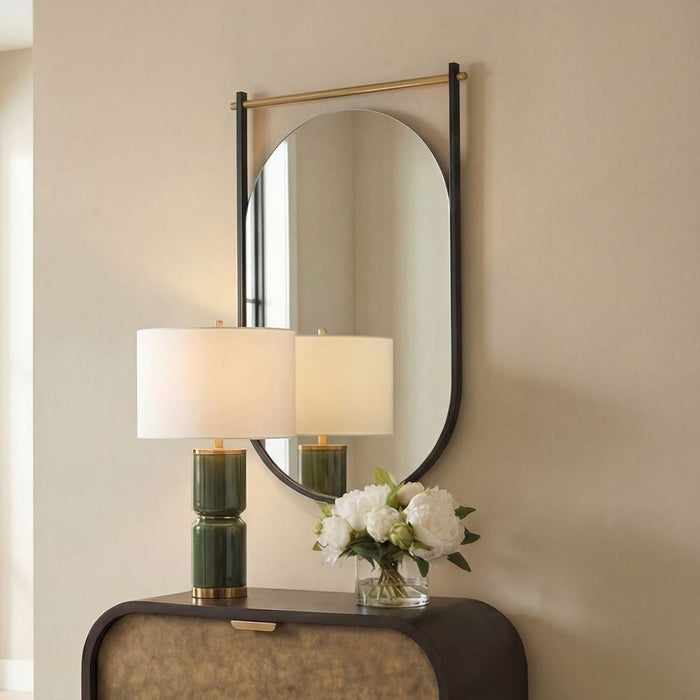 Regine Black Oval Frame Wall Mirror