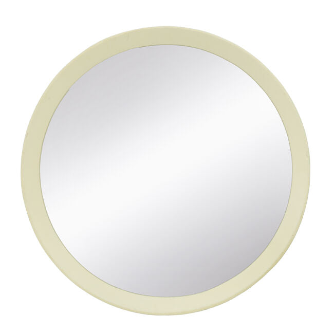 Perci Mango Cream Wood Round Wall Mirror
