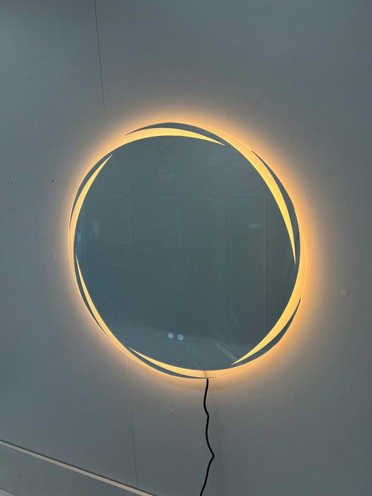 Trisha Frameless Round Whirlwind Frontlit LED Bathroom Mirror