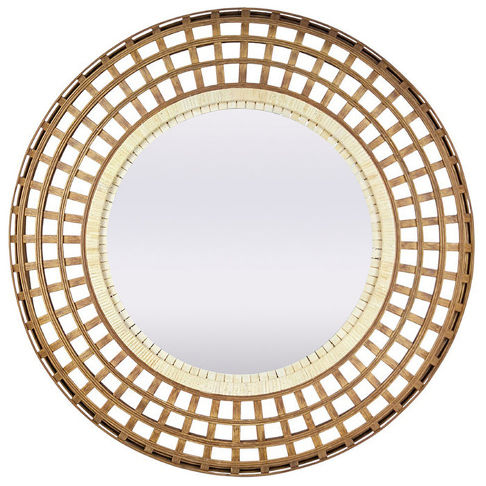 Helen Grid Bamboo & Rattan Wall Mirror