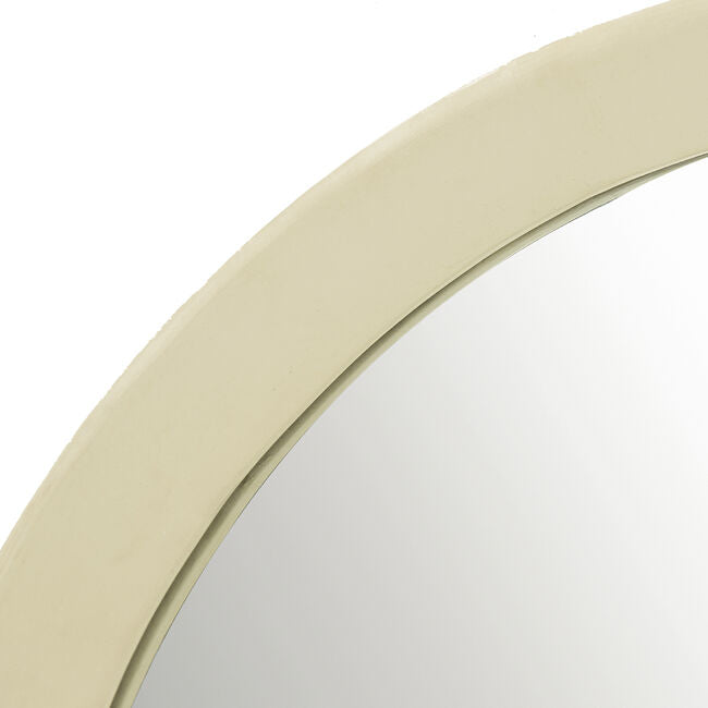 Perci Mango Cream Wood Round Wall Mirror