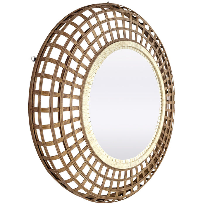 Helen Grid Bamboo & Rattan Wall Mirror