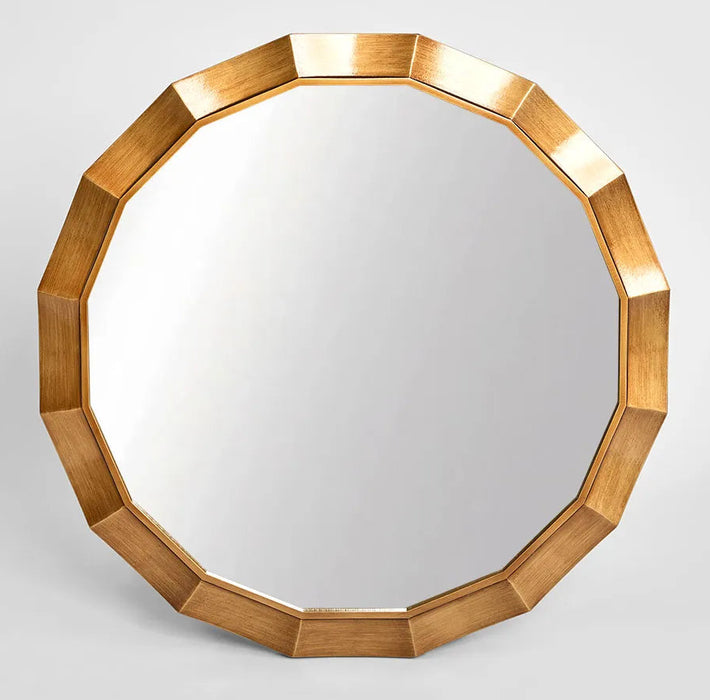 Faren Octagon Bronze Round Wall Mirror