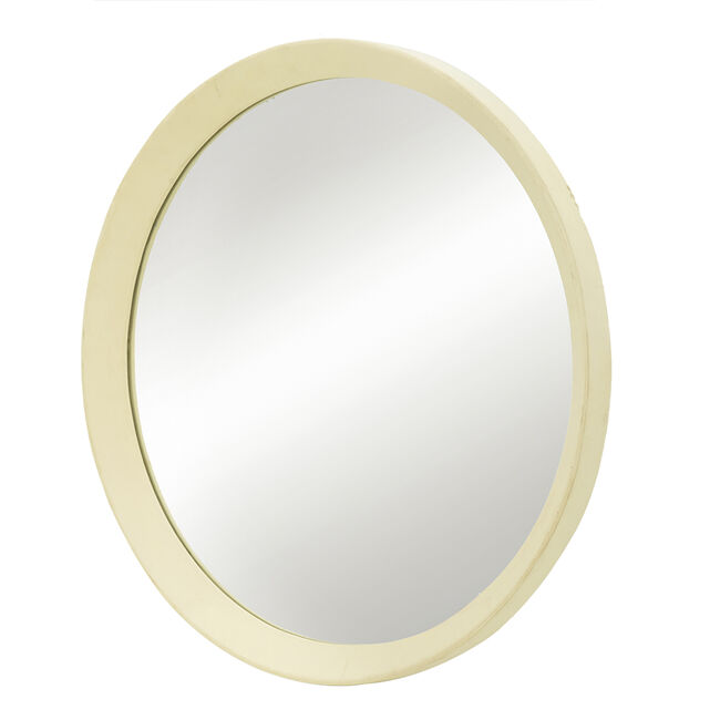 Perci Mango Cream Wood Round Wall Mirror