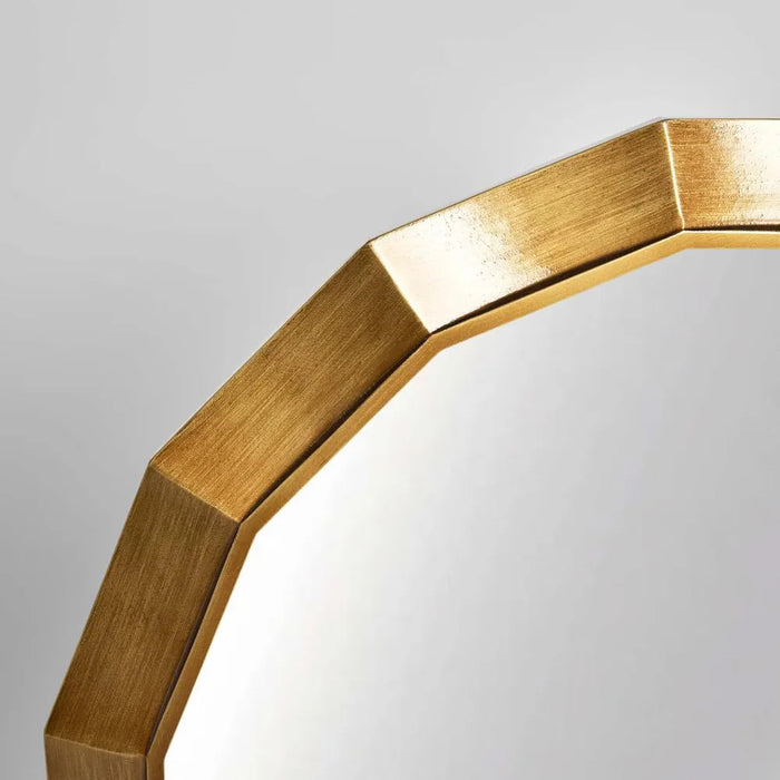 Faren Octagon Bronze Round Wall Mirror