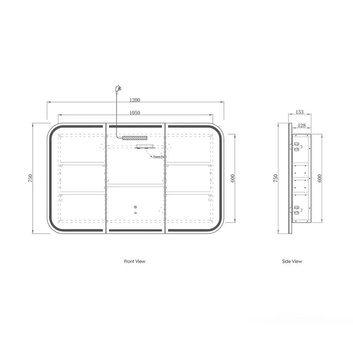 Lucy Woodland Oak LED Shaving Cabinet 3-door