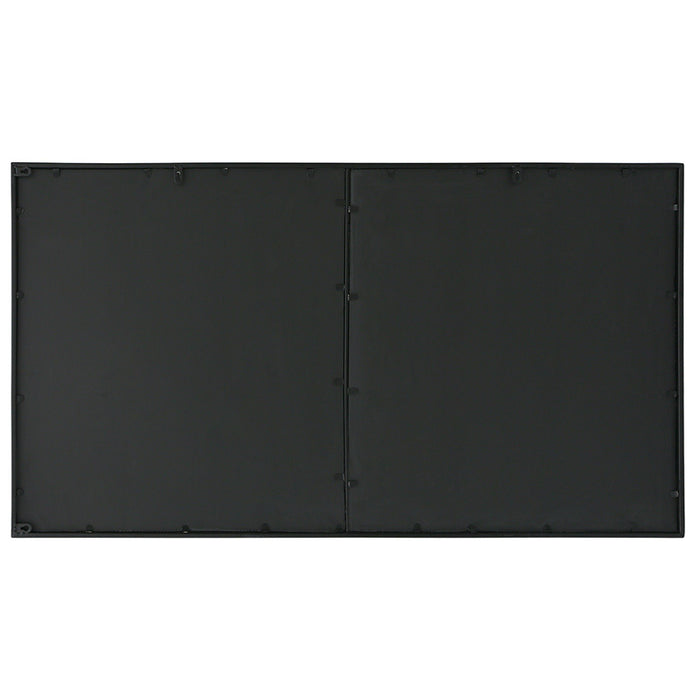 Carolina 4-Panel Black Iron Frame Window Wall Mirror