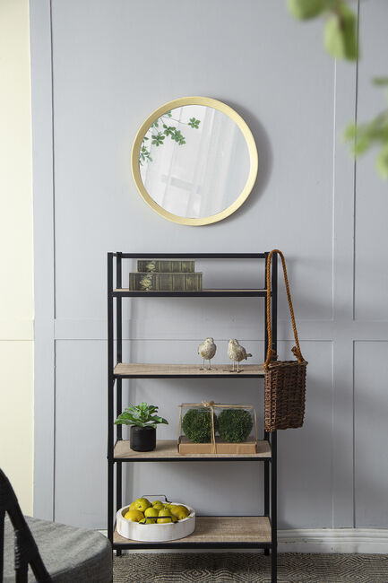 Perci Mango Cream Wood Round Wall Mirror