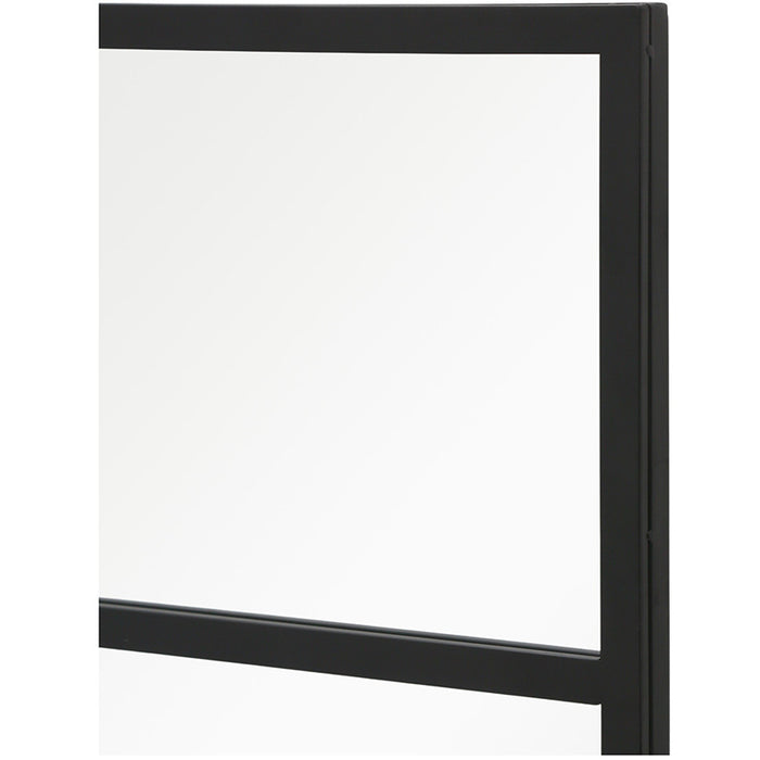 Carolina 4-Panel Black Iron Frame Window Wall Mirror