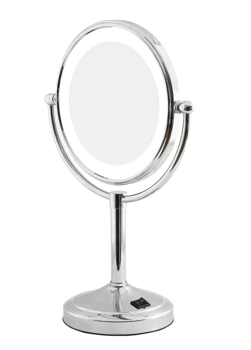 Monica LED Tabletop Shaving Mirror with 5x Magnification