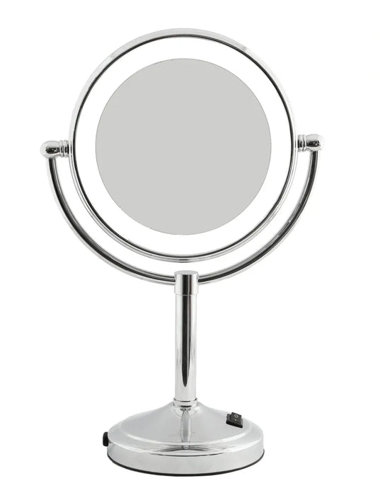 Monica LED Tabletop Shaving Mirror with 5x Magnification