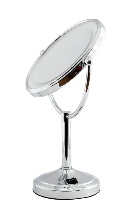 Monica LED Tabletop Shaving Mirror with 5x Magnification