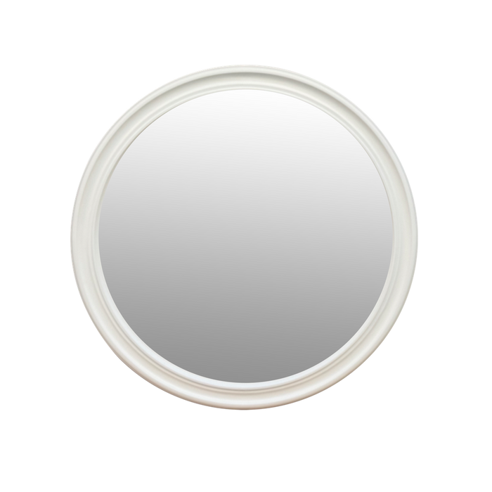 Oasis White Round Wall Mirror