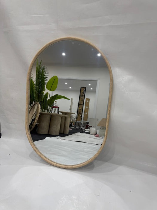 Trixie Light Brown Oval Wall Mirror