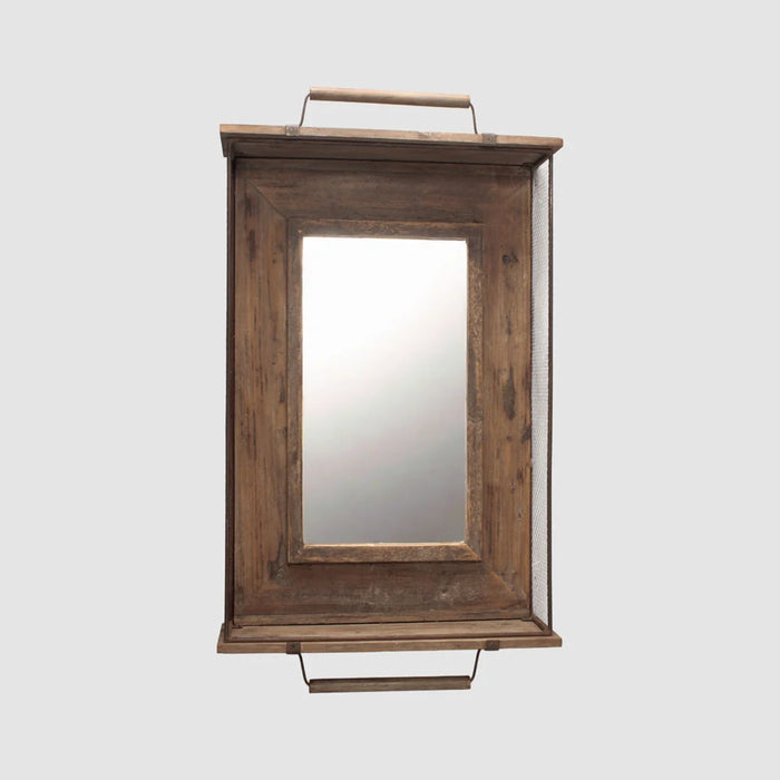 Carmen Rustic Brown Tray Wall Mirror