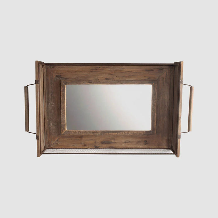 Carmen Rustic Brown Tray Wall Mirror