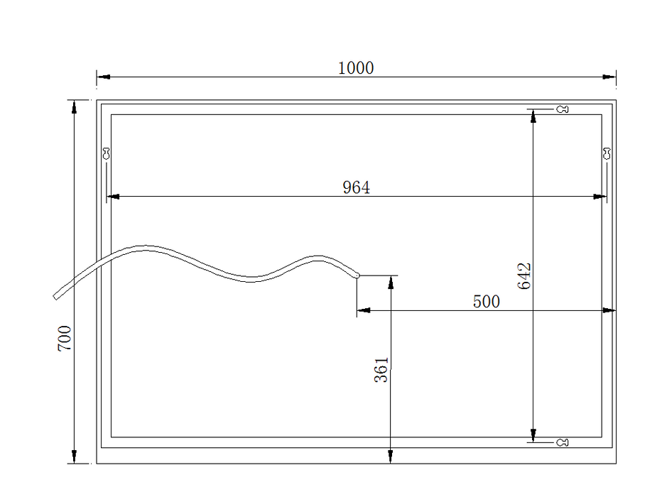 Pascal Frontlit LED Light Bathroom Mirror