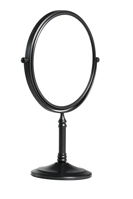 Pascal Round Black Tabletop Magnifying Mirror