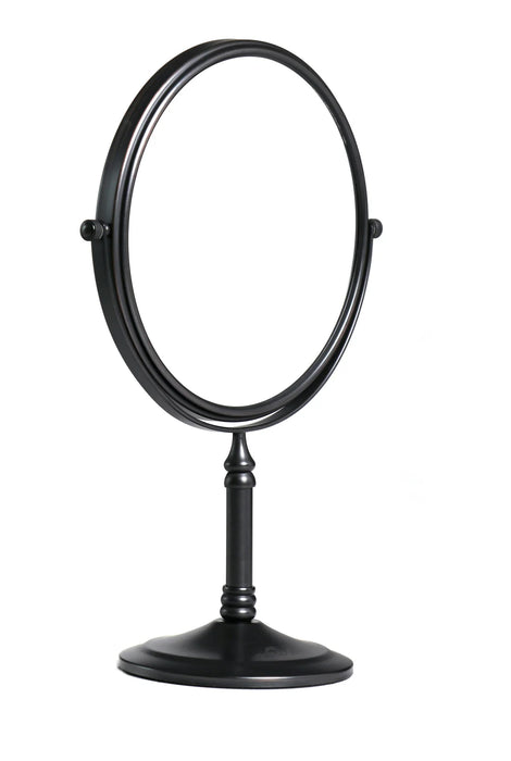 Pascal Round Black Tabletop Magnifying Mirror