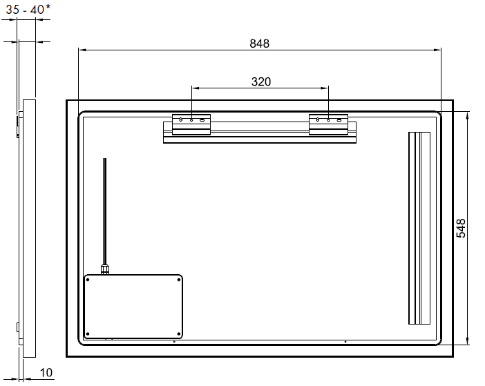Quincy Medium Backlit LED Rectangle Bathroom Mirror