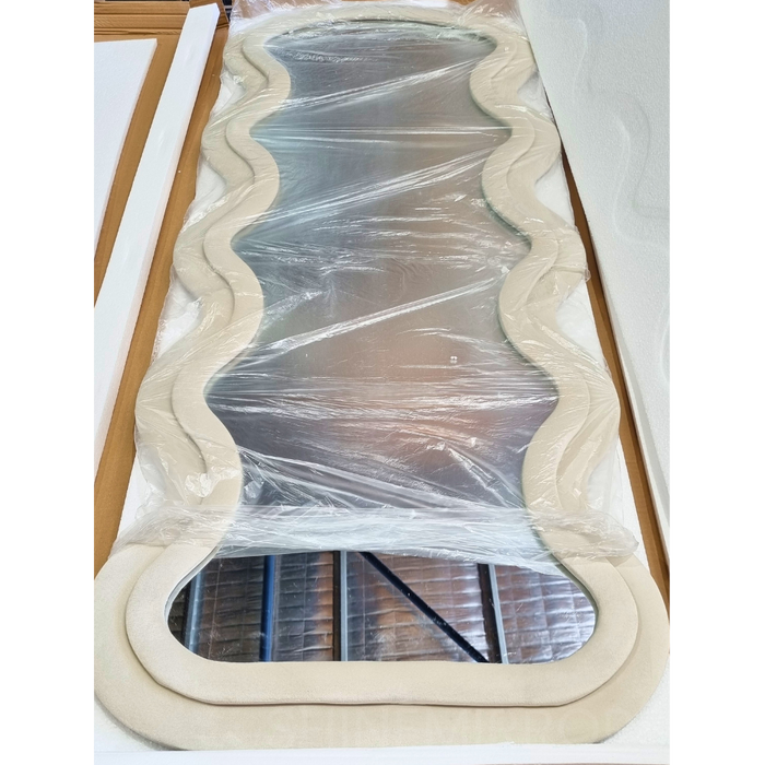 Raelyn Birch White Full Size Wavy Wall Mirror