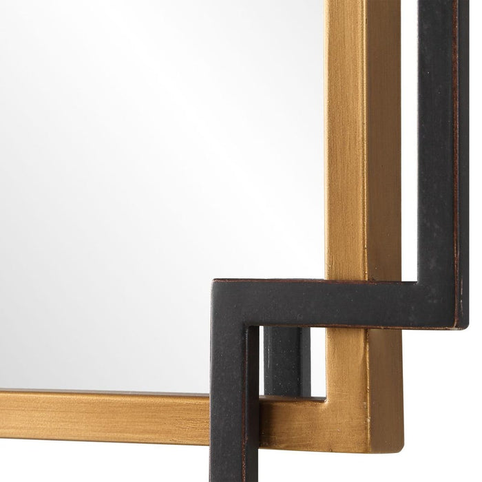 Ranisa Decorative Black and Gold Rectangle Wall Mirror