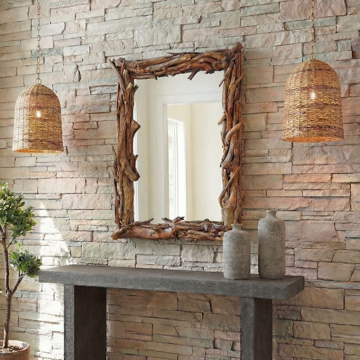 Uttermost Rooted Reflection Natural Wall Mirror
