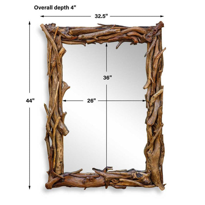 Uttermost Rooted Reflection Natural Wall Mirror