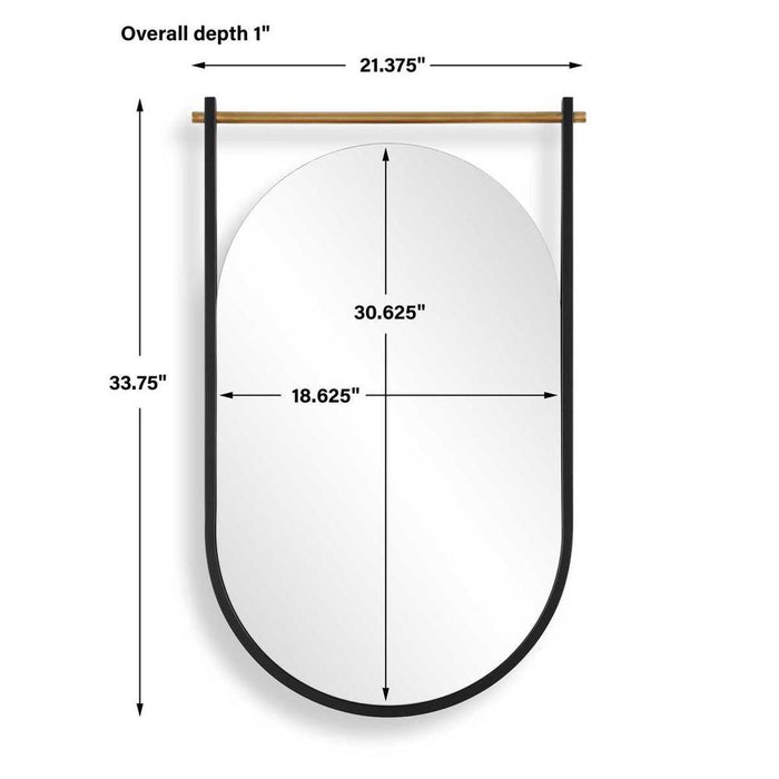 Regine Black Oval Frame Wall Mirror