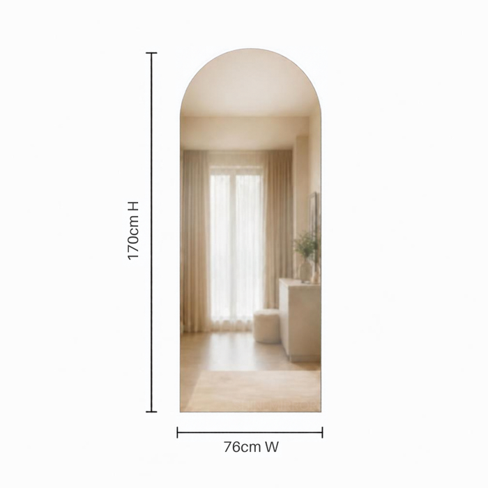 Resula Frameless Full Length Arched Wall Mirror
