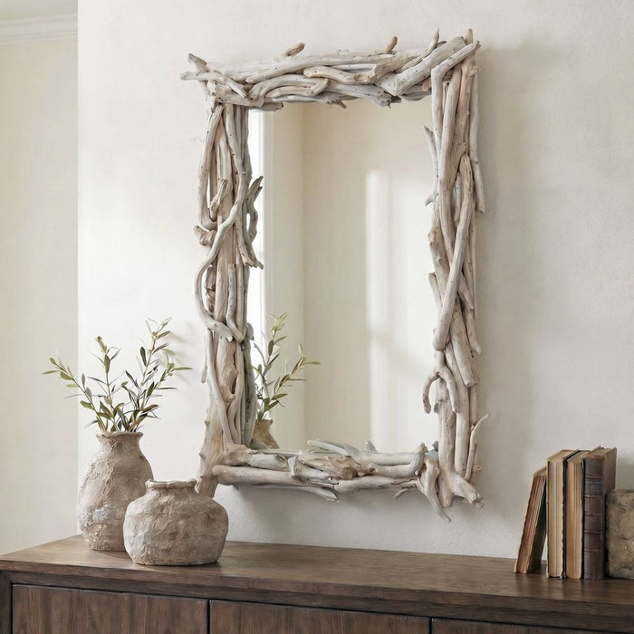 Uttermost Rooted Reflection Bleached Wall Mirror