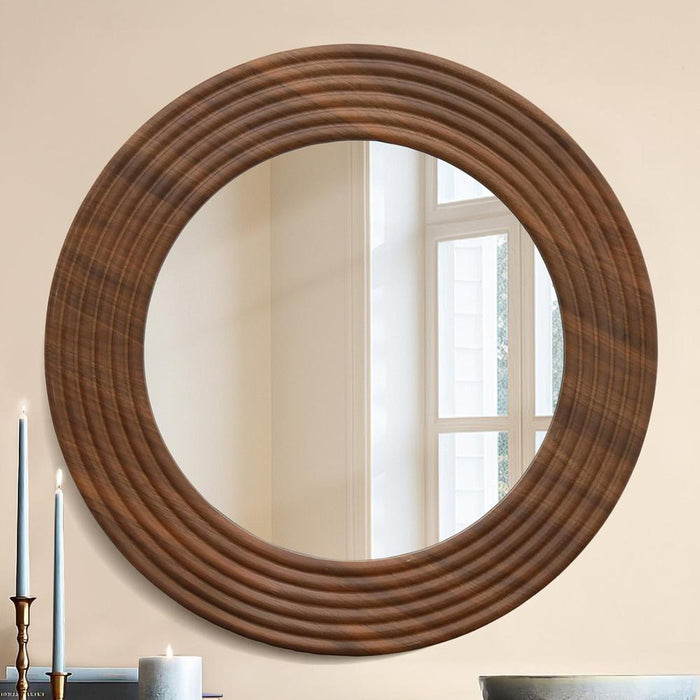 Lumi Natural Round Wall Mirror