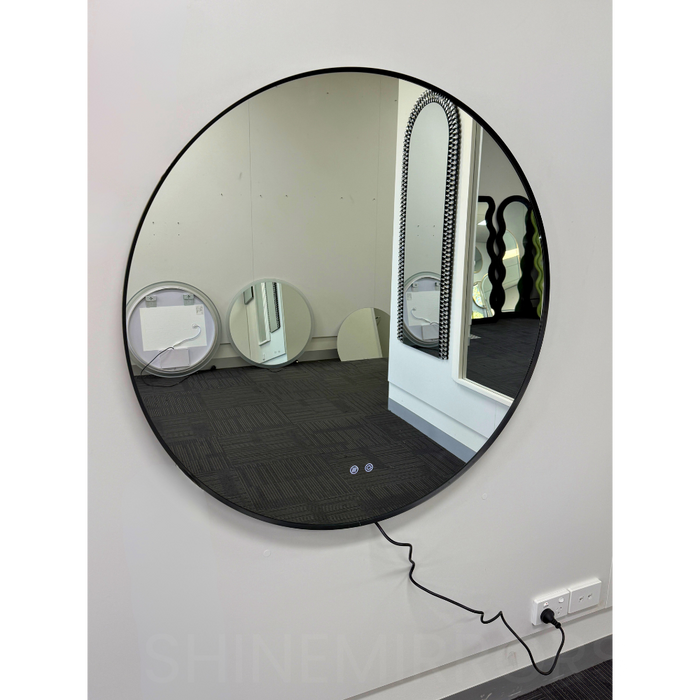 Roxy Round Black Framed Backlit LED Bathroom Mirror