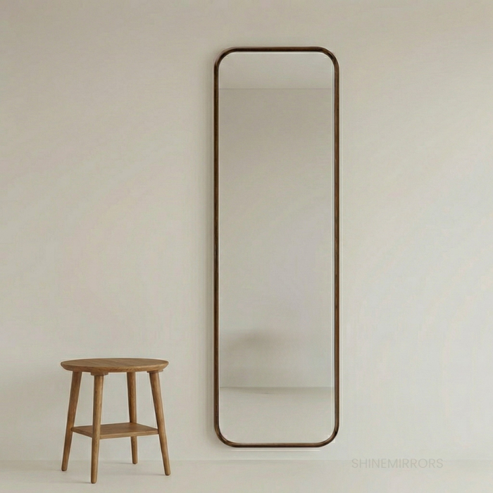 Rusten Walnut Rectangle Full-Length Wall Mirror