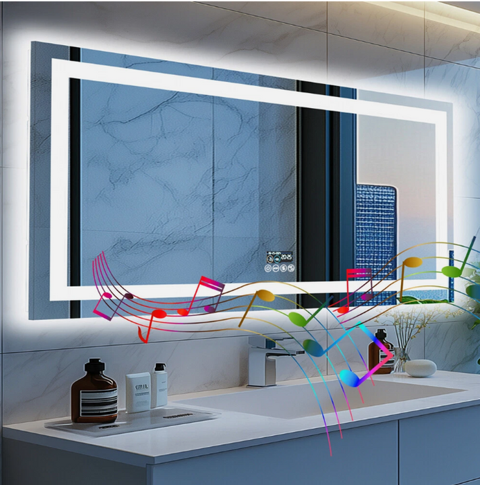 Ruvy Rectangle Frameless LED Bathroom Mirror