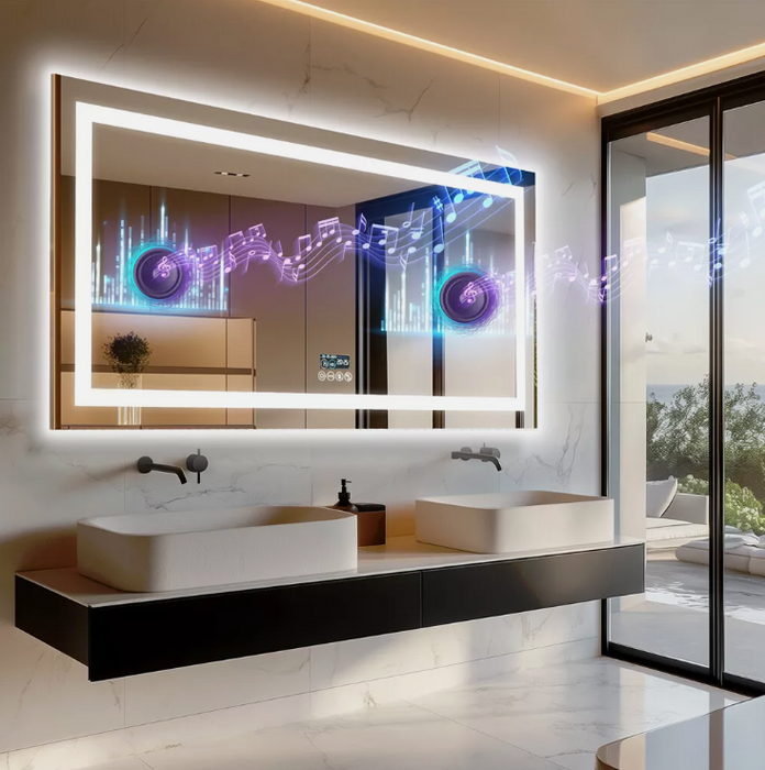 Ruvy Rectangle Frameless LED Bathroom Mirror