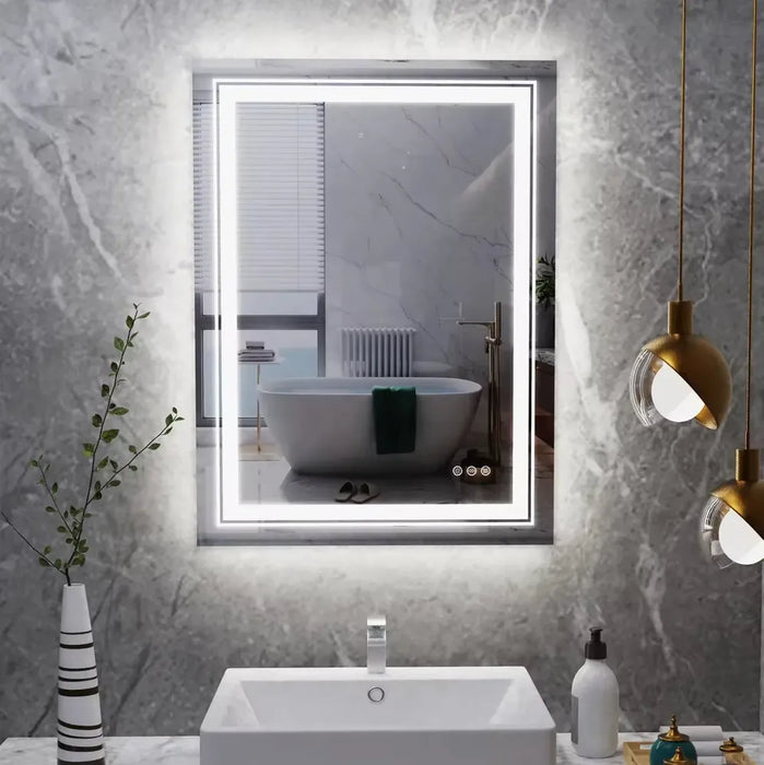 Ruvy Rectangle Frameless LED Bathroom Mirror