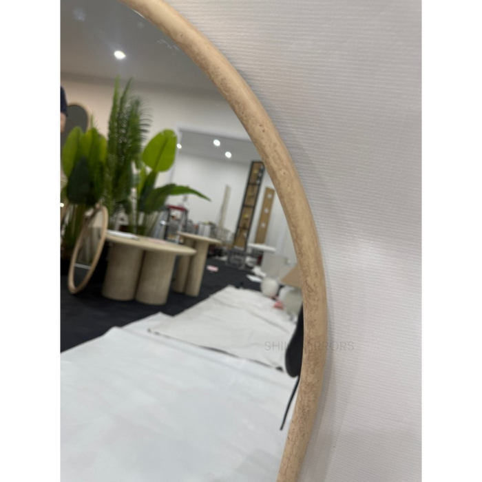 Trixie Light Brown Oval Wall Mirror