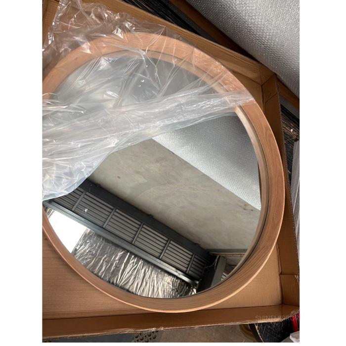 Merindah Oak Round Wall Mirror
