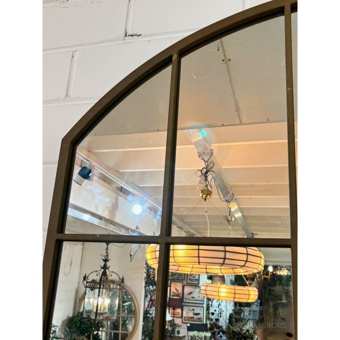 Odette Brown Rust Arched Outdoor Wall Mirror